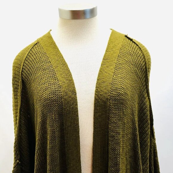 NWT SONOMA Women Long Sleeve Open Front Knit Green Long Cardigan Sweater Size 4X - Picture 2 of 13